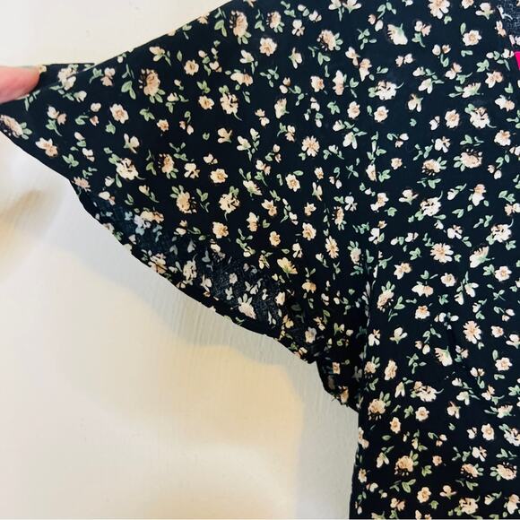 Dress Forum Dark Floral Dress Sz Small Feminine Cottagecore 90s Prairie Country - Picture 5 of 9